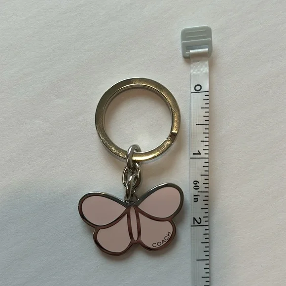 NWOT COACH Butterfly Keychain Fob Purse Charm in Pastel Pink - Picture 7 of 7